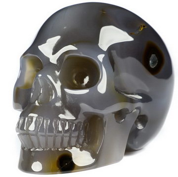 3.0" Agate Carved Crystal Skull,Realistic, Crystal Healing