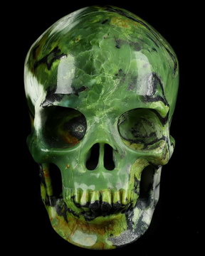 5.1" Hiso Jasper Carved Crystal Skull,Super Realistic, Crystal Healing