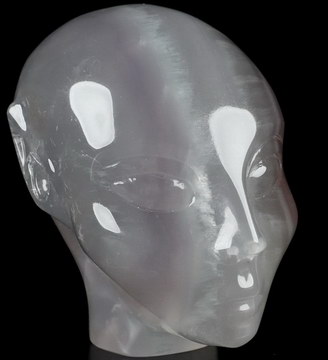 4.1" Fluorite Carved Fairy Elf Alien Crystal Skull Companion Sculpture, Crystal Healing