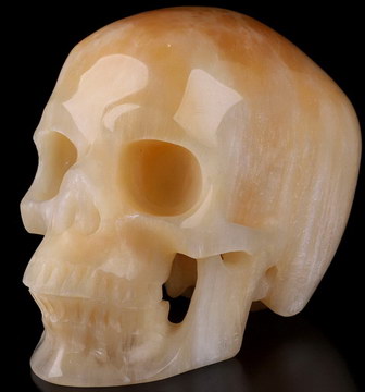 5.1" Red Selenite Carved Crystal Skull,Super Realistic, Crystal Healing