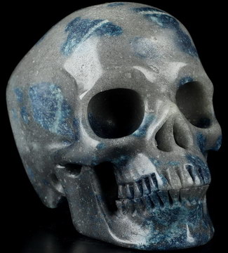 5.2" K2 Azurite Granite Carved Crystal Skull,Super Realistic, Crystal Healing