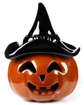 Halloween Jack Pumpkin 7.4" Red Jasper & Black Obsidian Carved Crystal Jack-O'-Lantern Skull, Crystal Healing