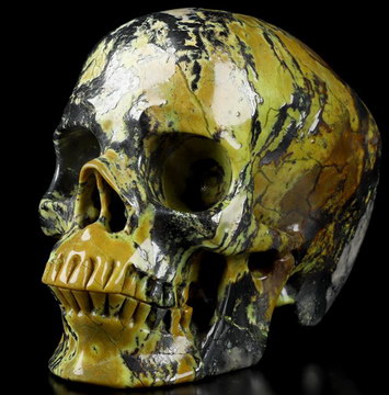5.0" Hiso Jasper Carved Crystal Skull, Super Realistic