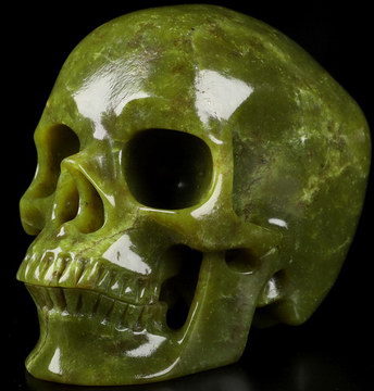 5.1" Lemon Stone Carved Crystal Skull, Realistic