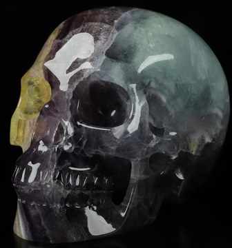 5.1" Fluorite Carved Crystal Skull,Realistic, Crystal Healing