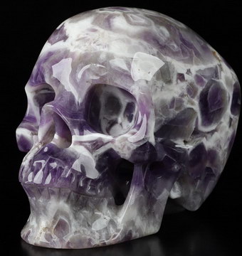 5.1" Dream Chevron Amethyst Carved Crystal Skull,Super Realistic, Crystal Healing