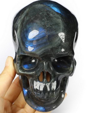 5.1" Labradorite Carved Crystal Skull,Super Realistic, Crystal Healing