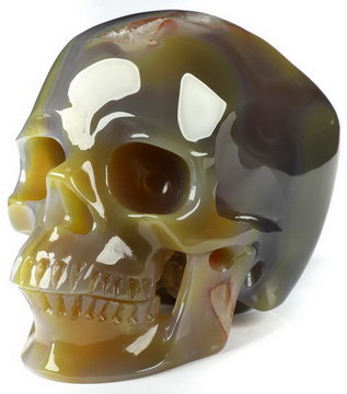 4.5" Agate Carved Crystal Skull,Super Realistic, Crystal Healing