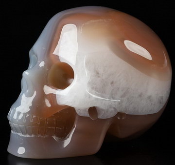 2.0" Mozambique Agate Carved Crystal Skull,Realistic, Crystal Healing