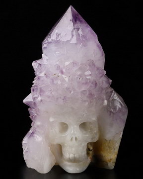 2.2" Spirit Quartz Hand Carved Crystal Skull Fine Art Sculpture, Crystal Healing