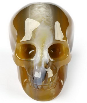 2.0" Premium Brazilian Agate Carved Crystal Skull,Realistic, Crystal Healing