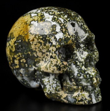 1.1" Ocean Jasper Carved Crystal Skull,Realistic, Crystal Healing