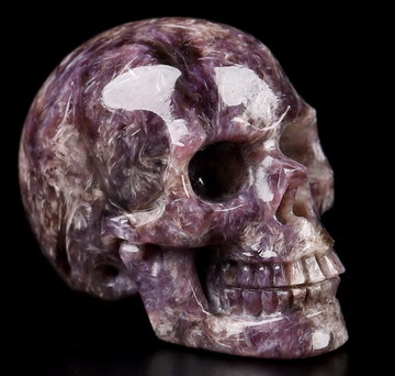 Gemstone 1.1" Russian Charoite Carved Crystal Skull,Realistic, Crystal Healing