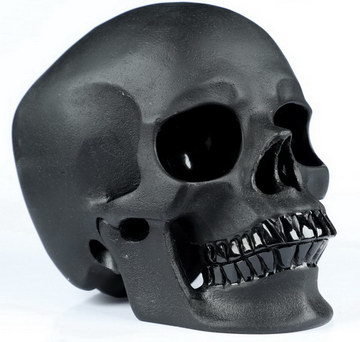 5.1" Frosted Black Obsidian Carved Crystal Skull,Super Realistic, Crystal Healing