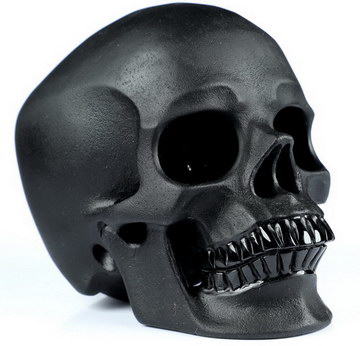 5.1" Frosted Black Obsidian Carved Crystal Skull,Super Realistic, Crystal Healing