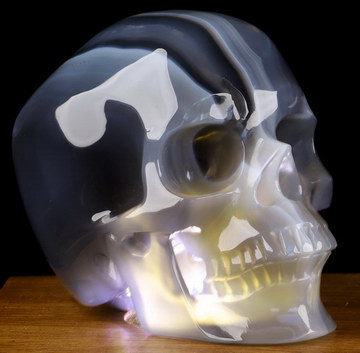 5.1" Premium Brazilian Agate Carved Crystal Skull,Super Realistic, Crystal Healing