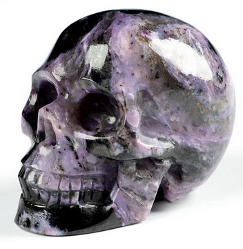 Gemstone 1.6" Russian Charoite Carved Crystal Skull,Realistic, Crystal Healing