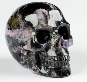 1.6" Russian Charoite Carved Crystal Skull,Realistic, Crystal Healing