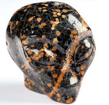 2.0" Brown Snowflake Crystal Skull Companion Star Being Female Alien Reiki Healing Stone Statue