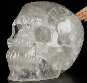 61.3LB Titan 13.4" Quartz Rock Crystal Carved Crystal Skull,Super Realistic, Crystal Healing