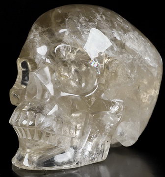 5.1" Smoky Quartz Rock Crystal Carved Crystal Skull,Super Realistic, Crystal Healing