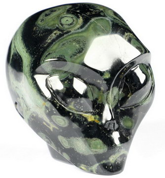 1.8" Kambaba Jasper Crystal Skull Companion Star Being Female Alien Reiki Healing Stone Statue