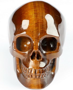 2.0" Red Tiger's Eye Carved Crystal Skull,Realistic, Crystal Healing