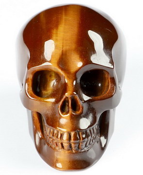 2.0" Red Tiger's Eye Carved Crystal Skull,Realistic, Crystal Healing
