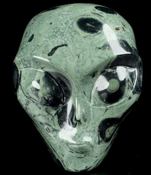 2.0" Kambaba Jasper Crystal Skull Companion Star Being Female Alien Reiki Healing Stone Statue
