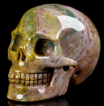2.0" Bloodstone Carved Crystal Skull,Realistic, Crystal Healing