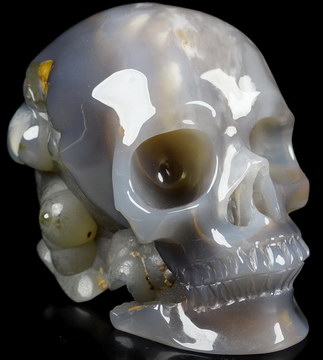 5.0" Sakura Agate Carved Crystal Skull,Super Realistic, Crystal Healing