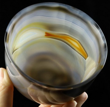 3.9" Premium Brazilian Agate Carved Crystal Cup