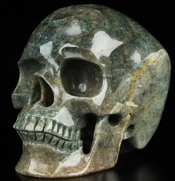 5.0" Blue Apatite Hand Carved Crystal Skull, Super Realistic, Crystal Healing