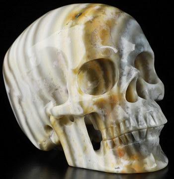 3.0" Banded Agate Hand Carved Crystal Skull, Super Realistic, Crystal Healing