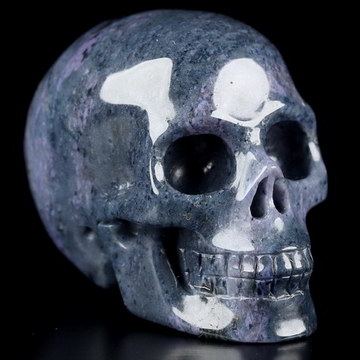 1.8" Royal Dumortierite Hand Carved Crystal Skull, Realistic, Crystal Healing