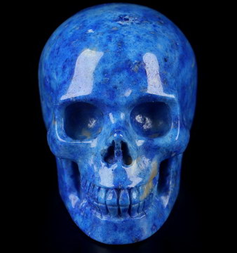 Gemstone 1.6" Lapis Lazuli Hand Carved Crystal Skull, Realistic, Crystal Healing
