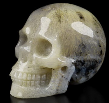 1.6" Sagenitic Japser Hand Carved Crystal Skull, Realistic, Crystal Healing