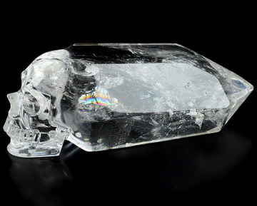 4.5" Quartz Rock Crystal Hand Carved Crystal Skull Point, Crystal Healing
