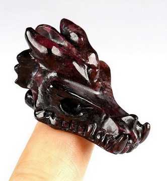 Gemstone 1.2" Sugilite Hand Carved Crystal Skull Dragon Skull, Crystal Healing