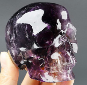Gemstone 3.1" Ametrine Hand Carved Crystal Skull, Super Realistic, Crystal Healing