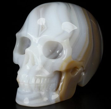 2.0" Agate Hand Carved Crystal Skull, Realistic, Crystal Healing