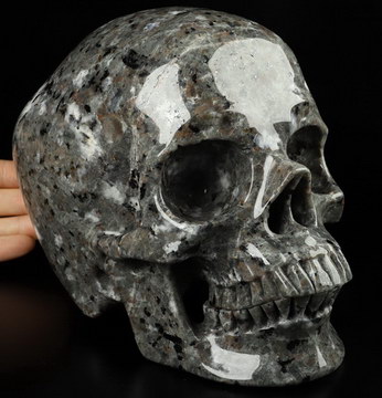 Super Realistic! Lifesized 6.9" Yooperlites Hand Carved Crystal Skull, Crystal Healing
