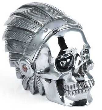 6.7" Tera-hertz Hand Carved Crystal Indian Skull Sculpture, Crystal Healing