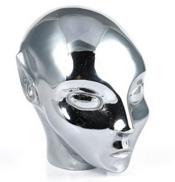 3.1" Tera-hertz Hand Carved Fairy Elf Alien Crystal Skull Companion Sculpture, Crystal Healing