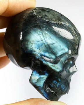 2.0" Labradorite Hand Carved Crystal Skull, Realistic, Crystal Healing
