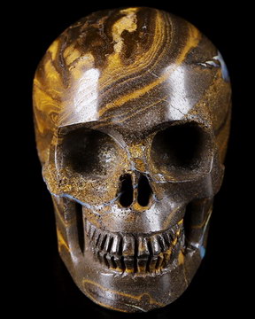 1.8" Matrix Opal Hand Carved Crystal Skull, Realistic, Crystal Healing