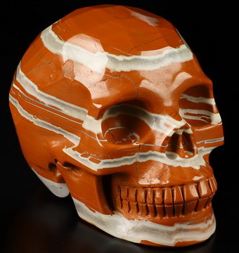 3.5" Red Jasper Hand Carved Crystal Skull, Realistic, Crystal Healing