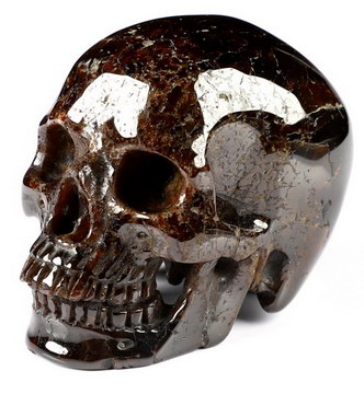 2.7" Bohemia Garnet Hand Carved Crystal Skull, Super Realistic, Crystal Healing