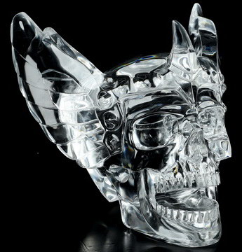 5.7" K9 Crystal Hand Carved Guardian Crystal Skull Sculpture, Crystal Healing