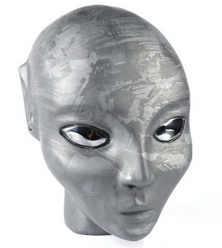 4.1" Tera-hertz Hand Carved Fairy Elf Alien Crystal Skull Companion Sculpture, Crystal Healing